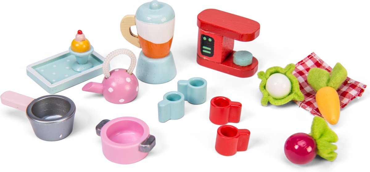 Le Toy Van Poppenhuismeubels Keukenbenodigdhedenset - Hout