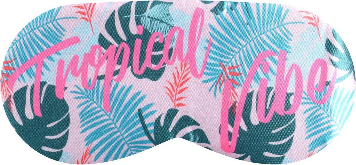 Sundaze - Slaapmasker Tropical Vibe - Oogmasker Groen/Roze - 1 x 9 x 19