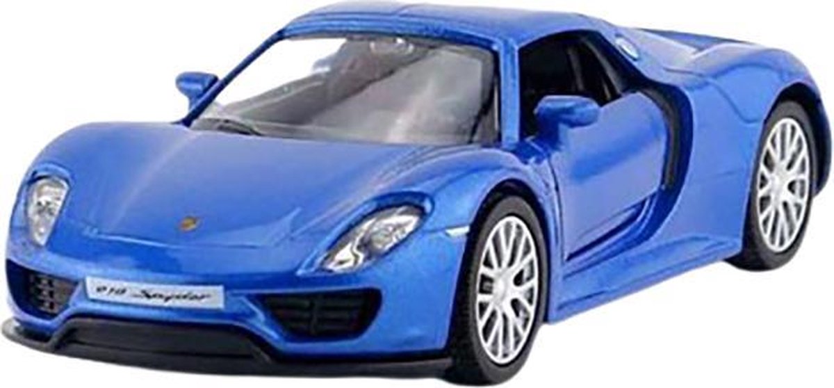 modelauto Porsche 918 Spider blauw (schaal 1:36)