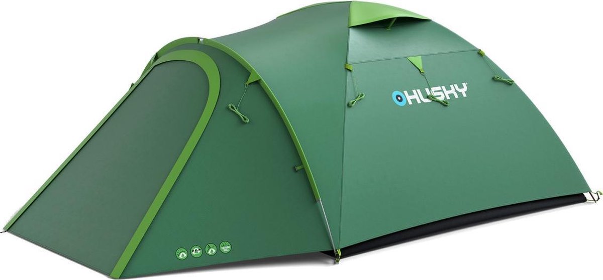 Husky Tent Bizon Polyester/Nylon 220 X 410 Cm - Groen - 3 Persoons