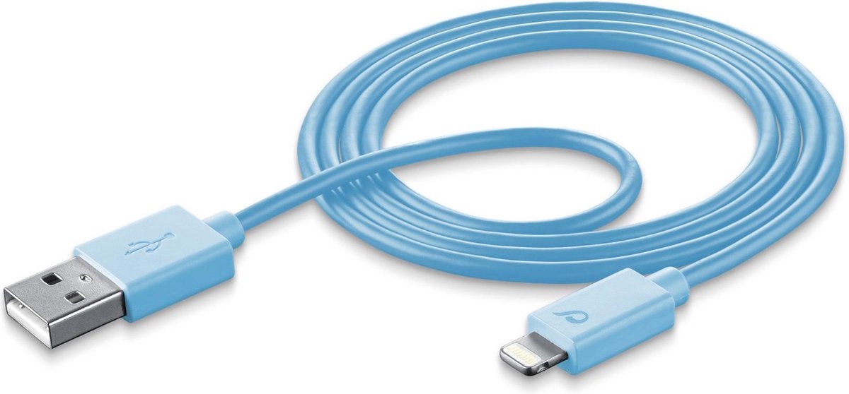 Cellularline USBDATAMFISMARTB mobiele telefoonkabel USB A Lightning Blauw 1 m
