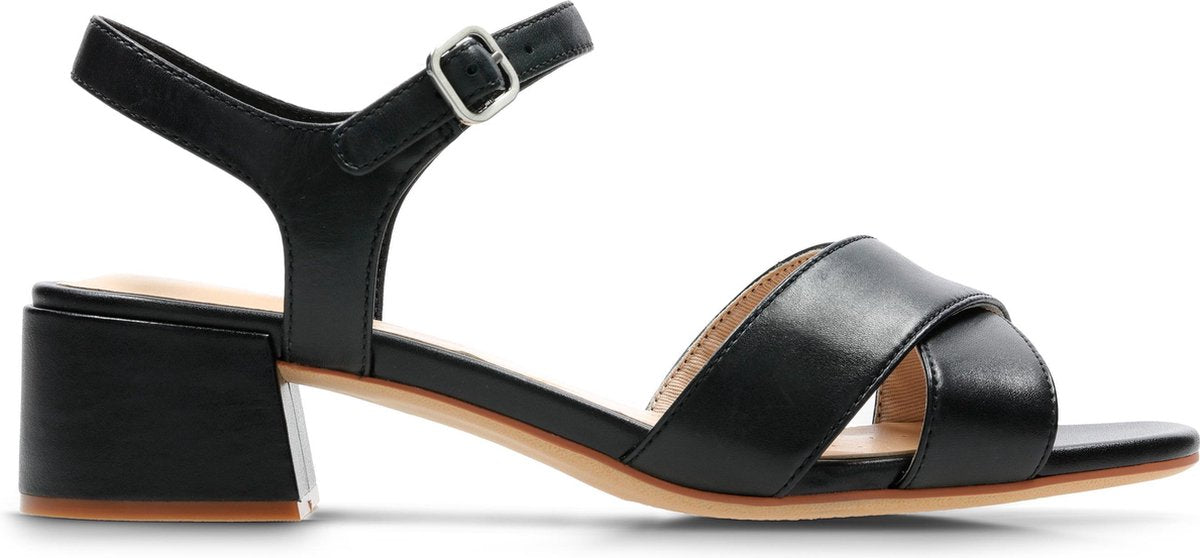 Clarks Sheer35 Strap Dames Sandalen - Black Leather - Maat 37.5