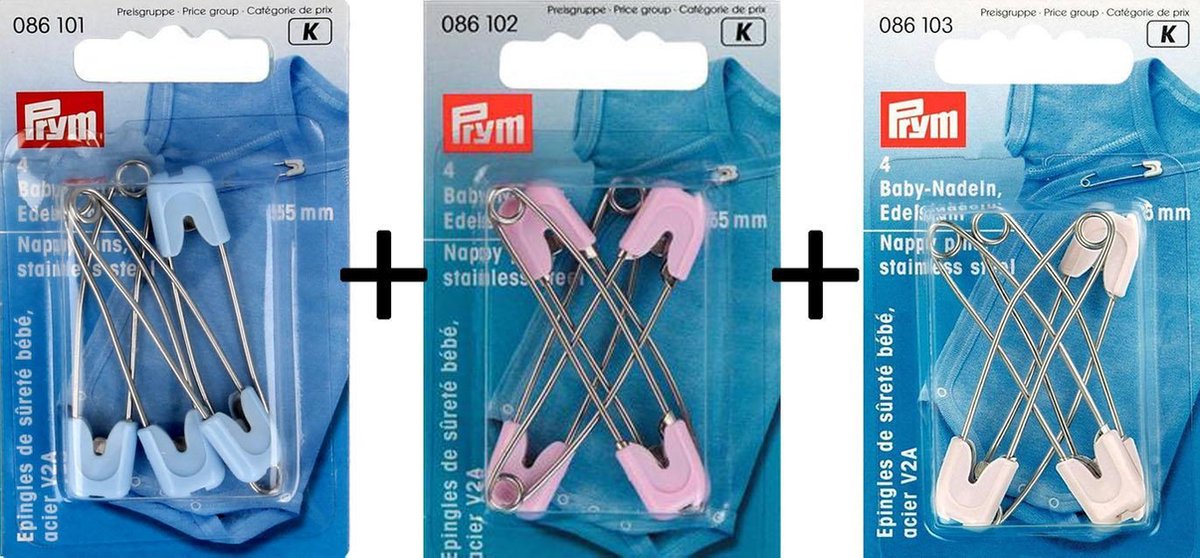 Prym Baby Veiligheidsspelden Voordeelset - Roze+wit+blauw