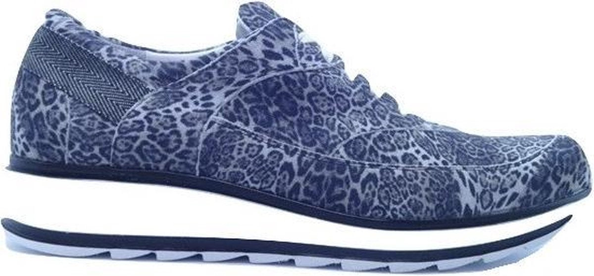 Durea Sneaker 6213 Wijdte H Zwart Grijs Zand Suede 38