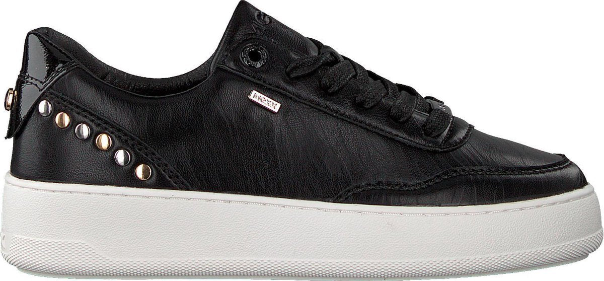 Mexx Fieke Lage sneakers - Leren Sneaker - Dames - Zwart - Maat 39
