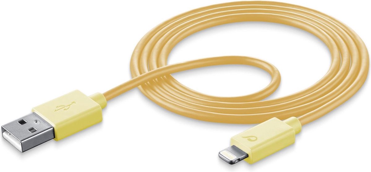 Cellularline 36917 mobiele telefoonkabel USB A Lightning Geel 1 m