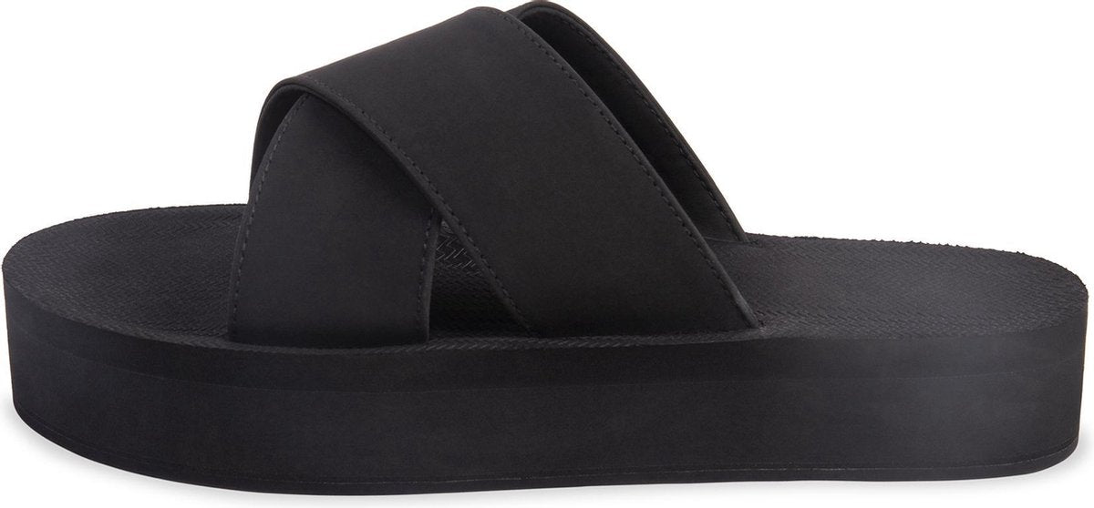 Indosole Platforms Dames Slippers - Zwart - Maat 35/36
