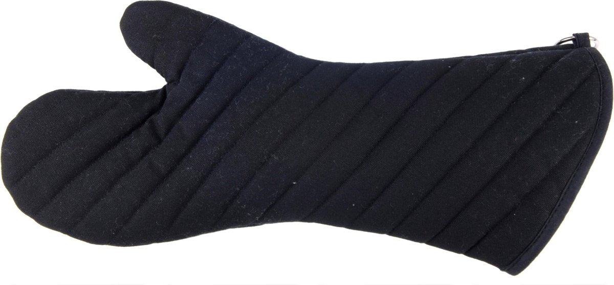 4cookz® katoenen Oven/bbq Handschoen Zwart met extra lange mouw