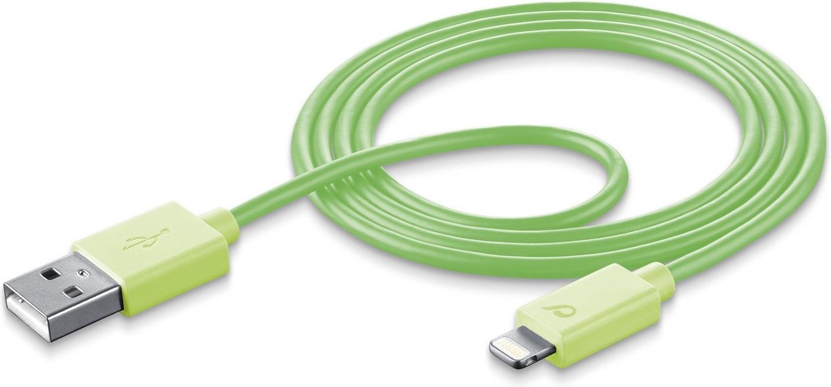 Cellularline USBDATAMFISMARTG mobiele telefoonkabel USB Lightning Groen 1 m