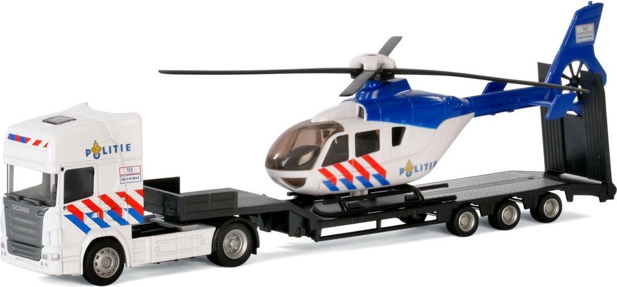 Polesie Die-cast Vrachtwagen met Helikopter - Politie