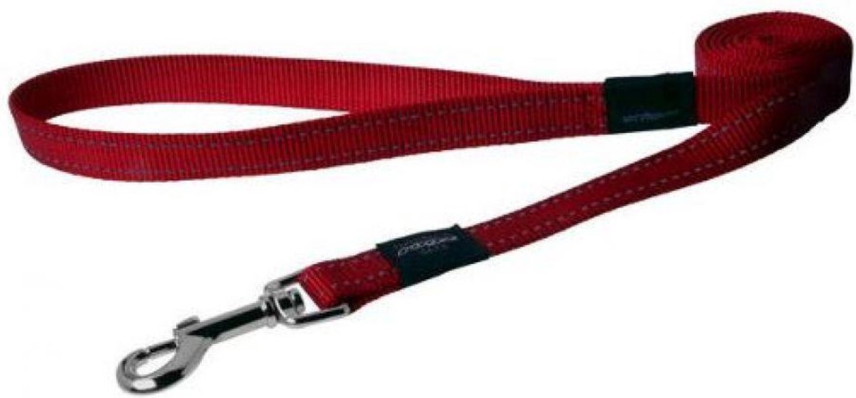 Rogz For Dogs Fanbelt Long Hondenriem - 20 mm x 1.8 m - Rood