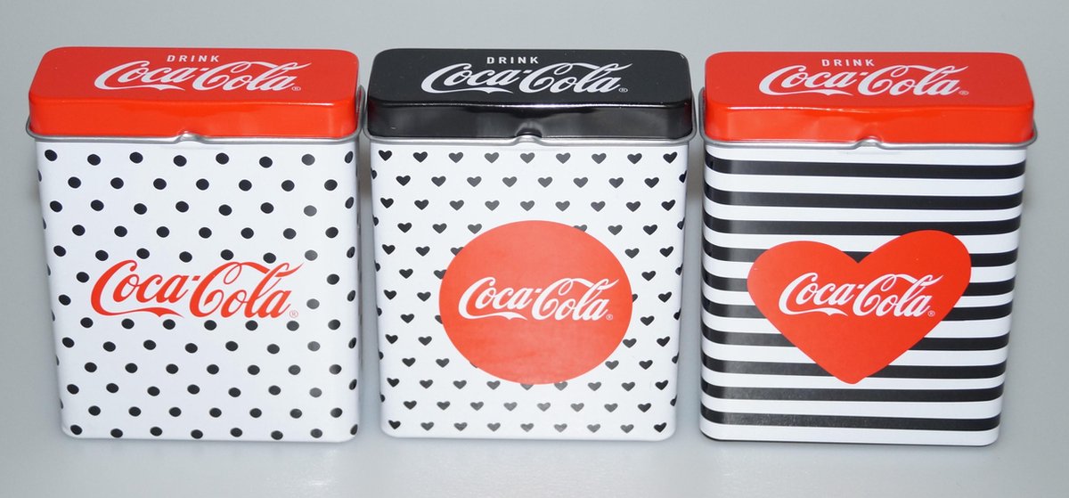 set van 3 Coca-Cola sigaretten doosjes in metaal
