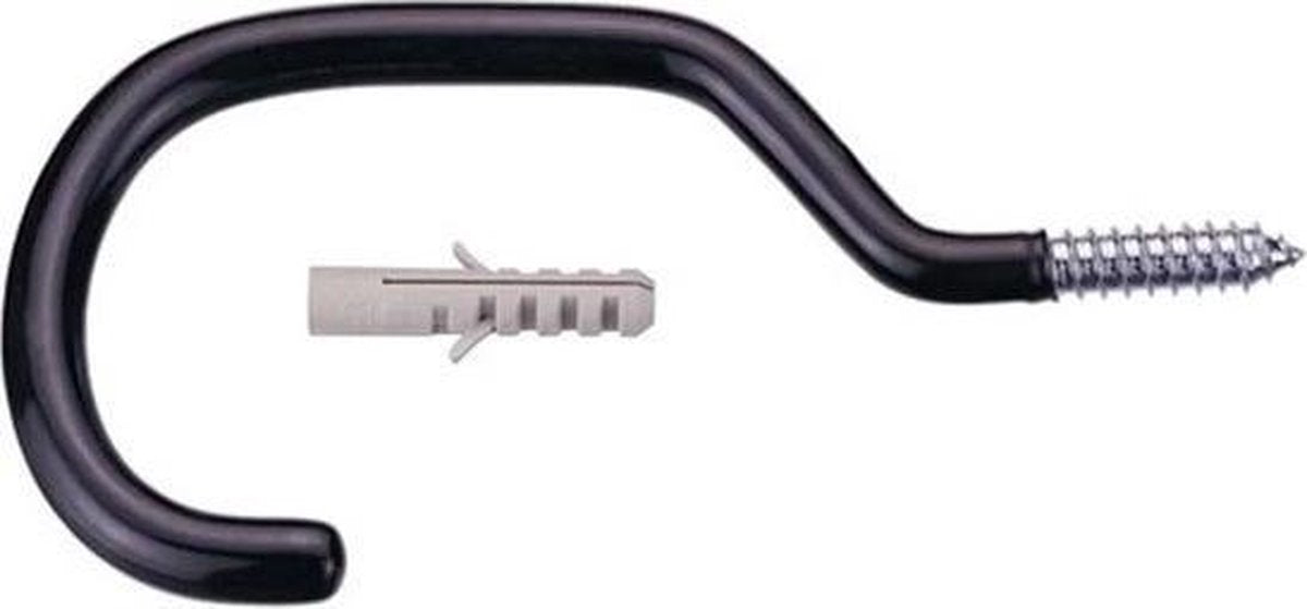 Icetoolz Plafondhaak + Plug 70 Mm Staal Zwart 2-delig