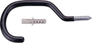 Icetoolz Plafondhaak + Plug 70 Mm Staal Zwart 2-delig