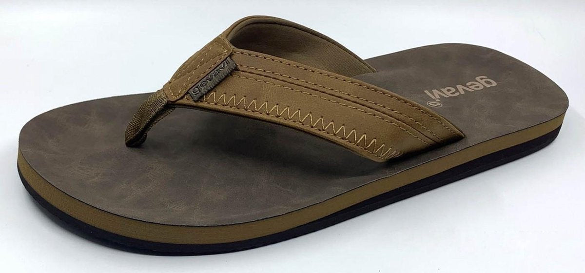 Gevavi - Ibiza Teenslippers voor Heren - Slippers - Bruin - Maat 43