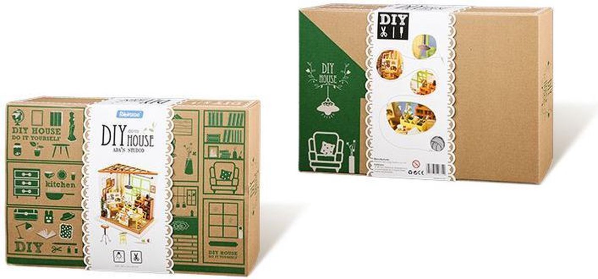 Robotime Kevins Studio DG13 - Houten Modelbouw - Poppenhuis met LED licht - DIY