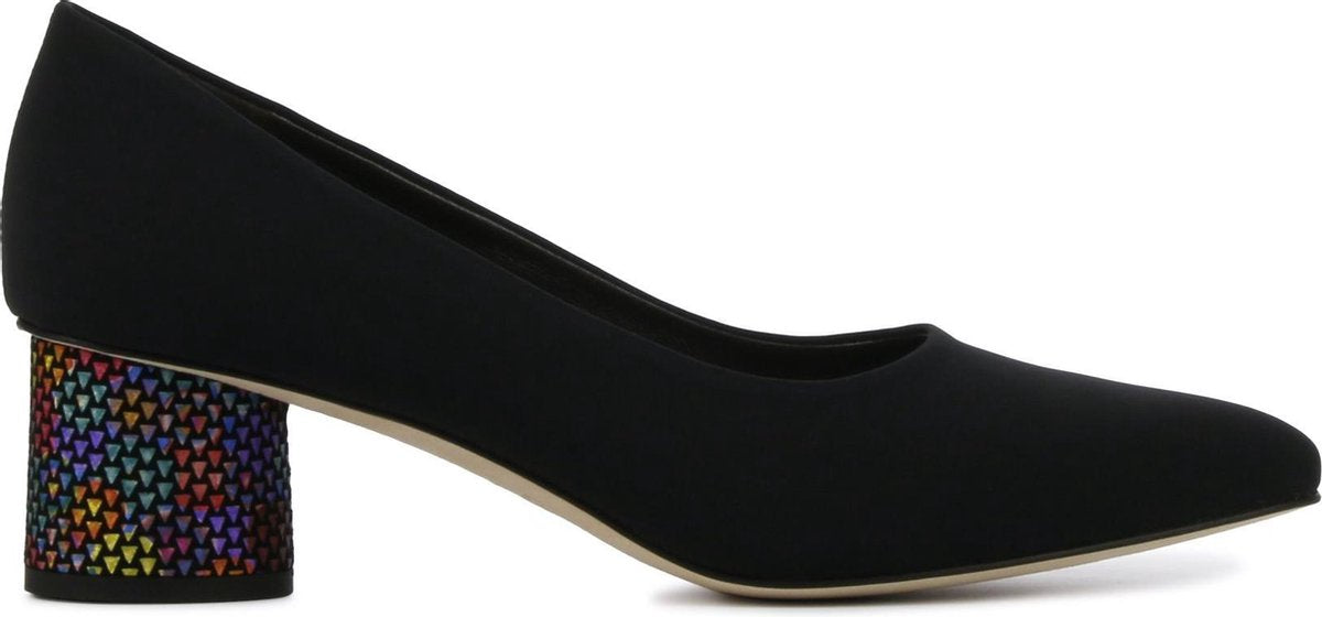 Brunate Vrouwen Textiel  Pumps / Damesschoenen Blokhak hoogte 2.5 - 4.5 cm   - 50817 - Zwart - Maat 39.5