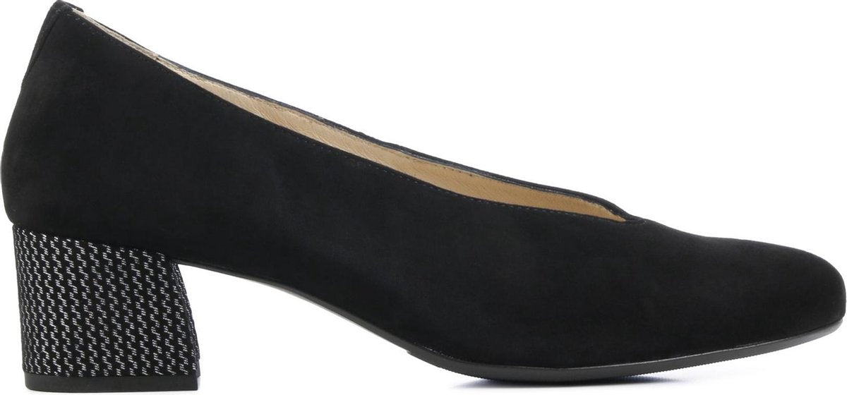 Hassia Vrouwen Suède  Pumps / Damesschoenen Blokhak hoogte 5 - 5.5 cm   - 304932 - Zwart - Maat 37.5