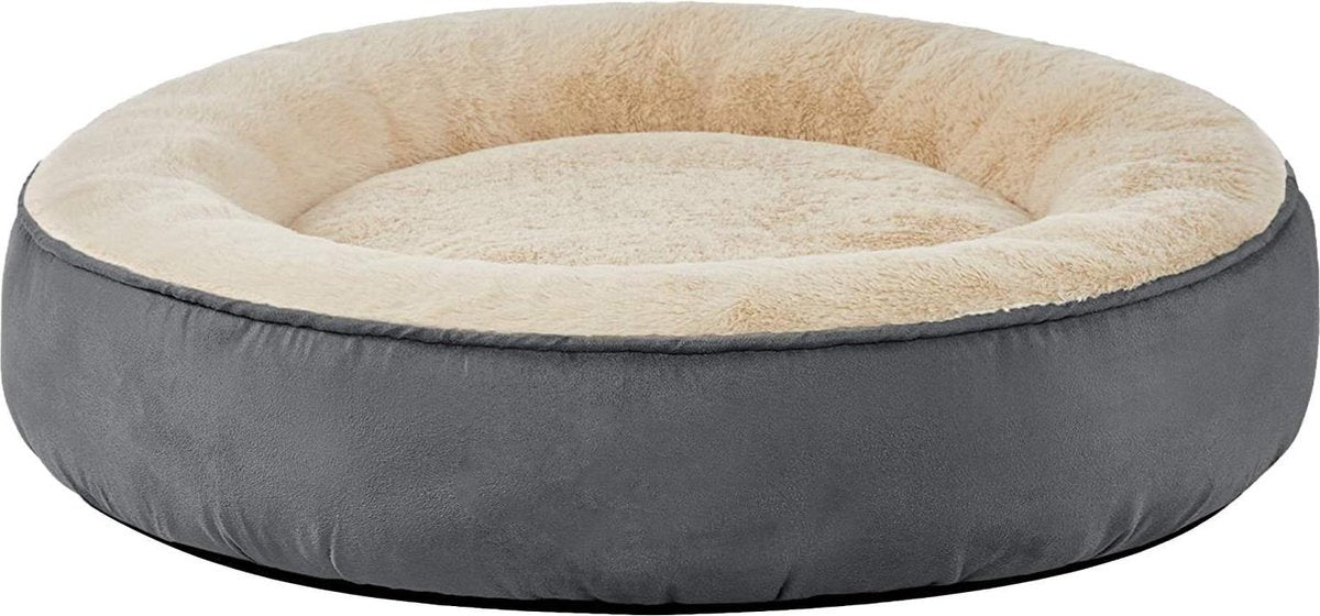 Sefaras Hondenmand - Donut mand - Kattenmand - Superzacht en Luxe - Wasbaar - Fluffy - Hondenkussen - Donker Grijs - 60CM