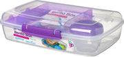 Sistema Bento Box 1.76L met Boterhamlade - Doorzichtig/Paars