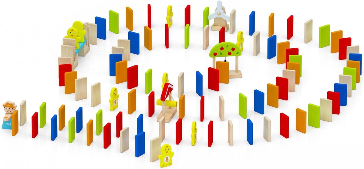 Viga Toys Dominostenen Run Multicolor 116-delig