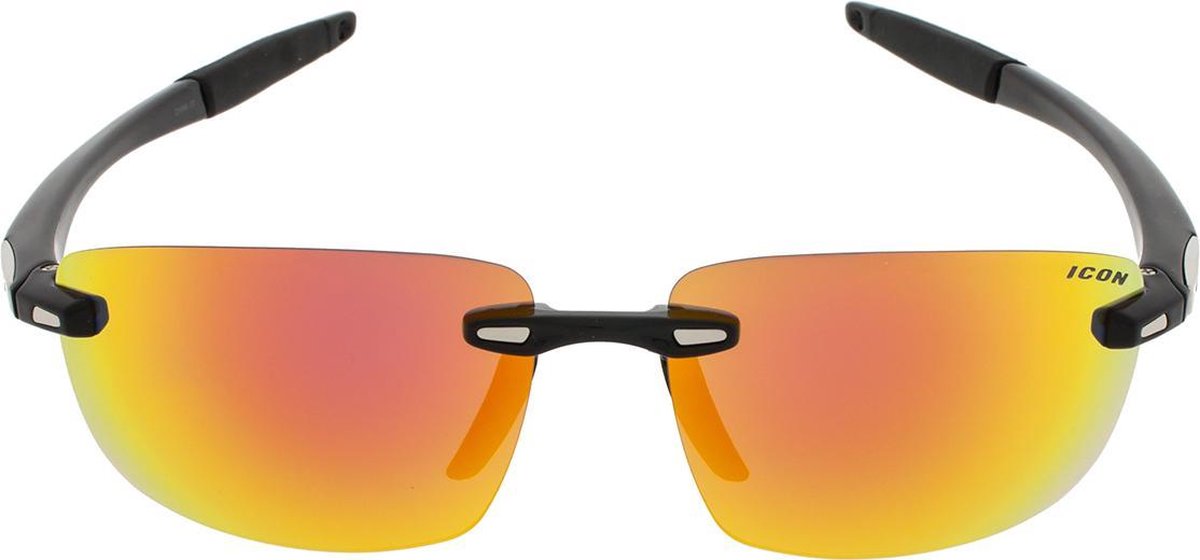ICON Sport Zonnebril BOOST - Zwart montuur - Rode spiegelende glazen - GEPOLARISEERD