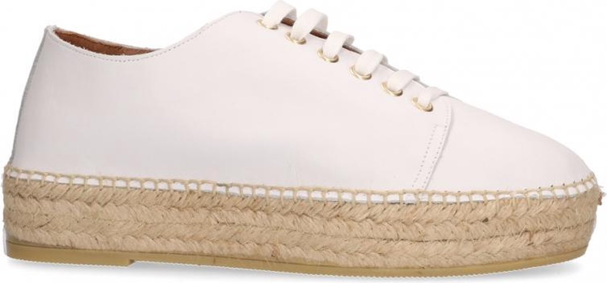 Van Dalen  - Espadrille Veterschoen Suede - Womens - White - 41