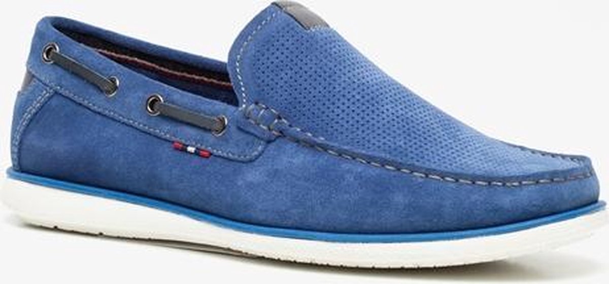 Van Beers suede heren instappers - Blauw - Maat 43