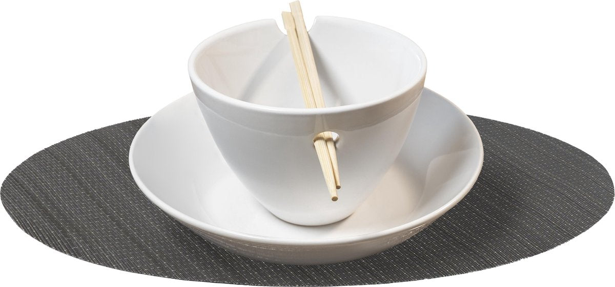 Krumble Placemat ovaal / Placemats / Placemat / Onderlegger / Onderzetter - 32 x 45 cm - Grijs