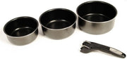 SITRAM Set 3 stoofschotels tous feux niet inductie + pince