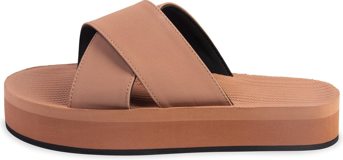 Indosole Platforms Dames Slippers - Bruin - Maat 39/40