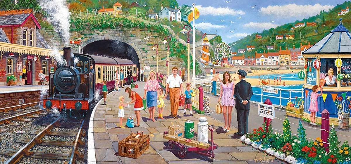 Gibsons puzzel Seaside Train - 636 stukjes