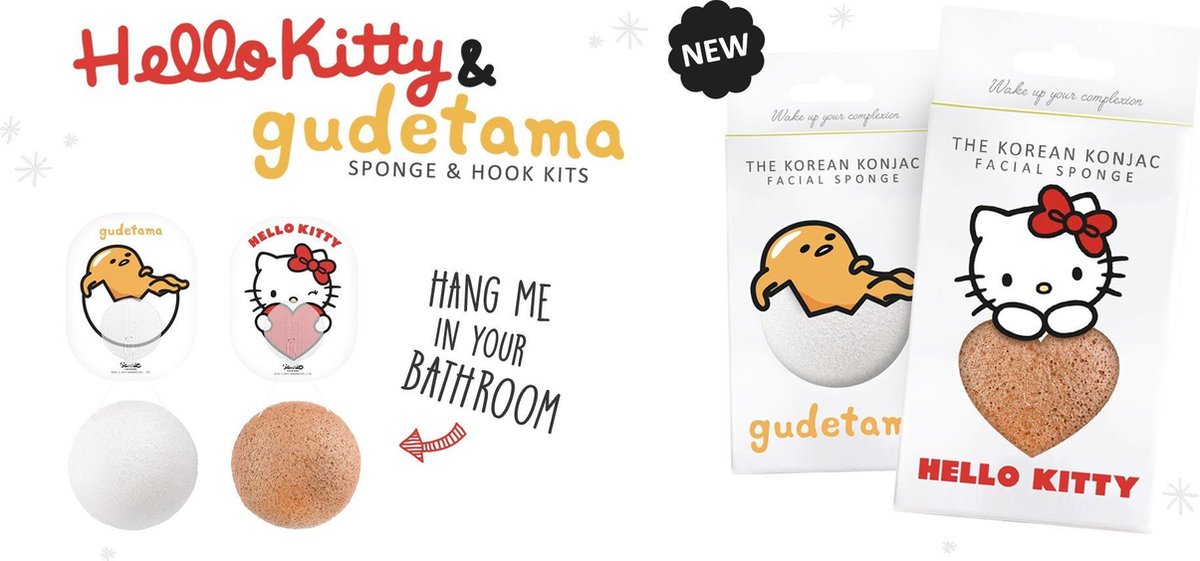 Konjac spons Hello Kitty Sponge & Hook