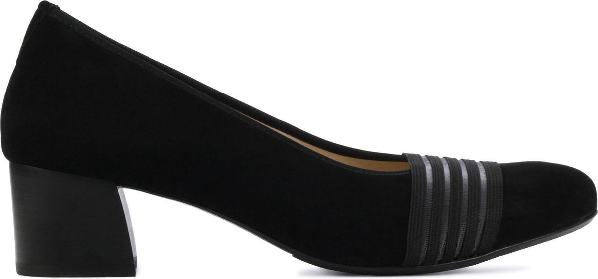 Hassia Vrouwen Suède  Pumps / Damesschoenen Blokhak hoogte 2.5 - 4.5 cm   - 304903 - Zwart - Maat 37.5