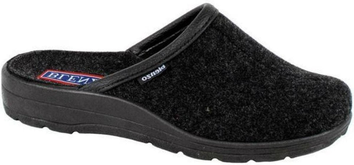 BLENZO - Sloffen Heren - Pantoffels Heren muil kortharig wol - zwart - 7828 - Maat 40