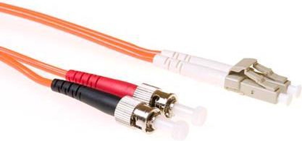 ACT 2 meter LSZH Multimode 50/125 OM2 glasvezel patchkabel duplex met LC en ST connectoren RL7502
