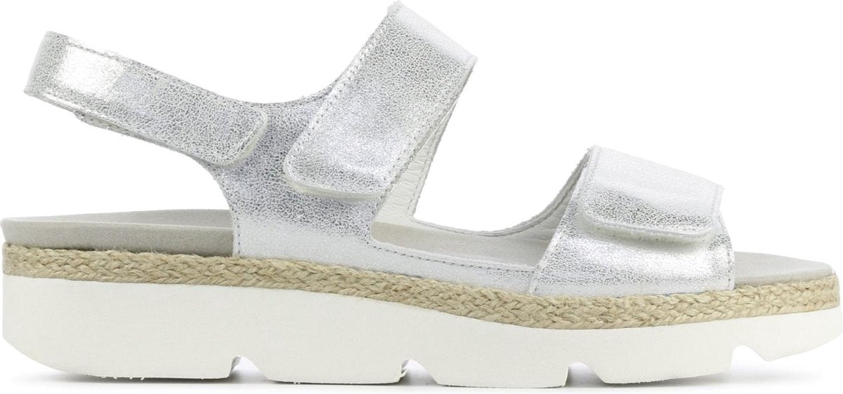 Waldlaufer Vrouwen Leren  Sandalen / Damesschoenen 770001 - Zilver - Maat 39