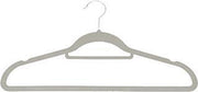 basic Stevige Kunststof Kleerhangers met Suede Afwerking - 10 Stuks - Grijs