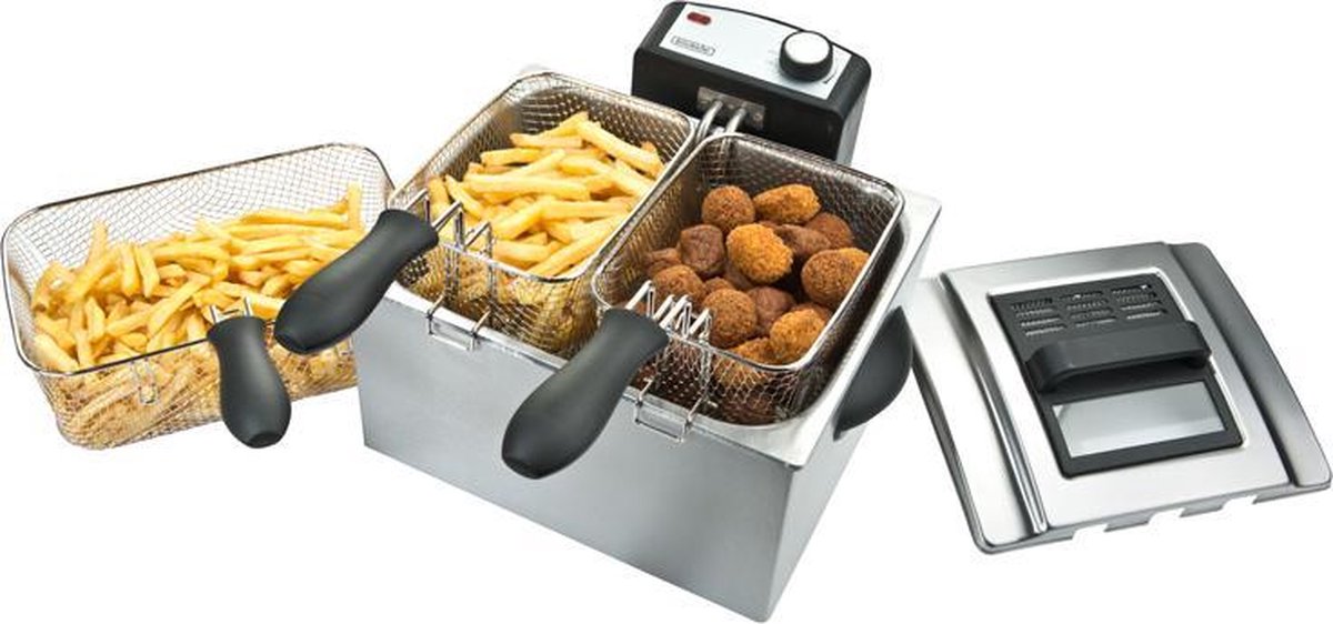 Bourgini Frituurpan Extra Large - Friteuse - Triple - 5.0L