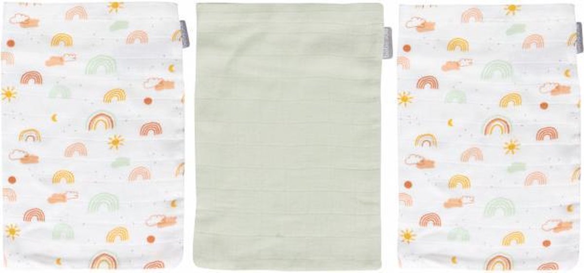 bébé-jou Hydrofiel washand 3 stuks - Rainbow Sky