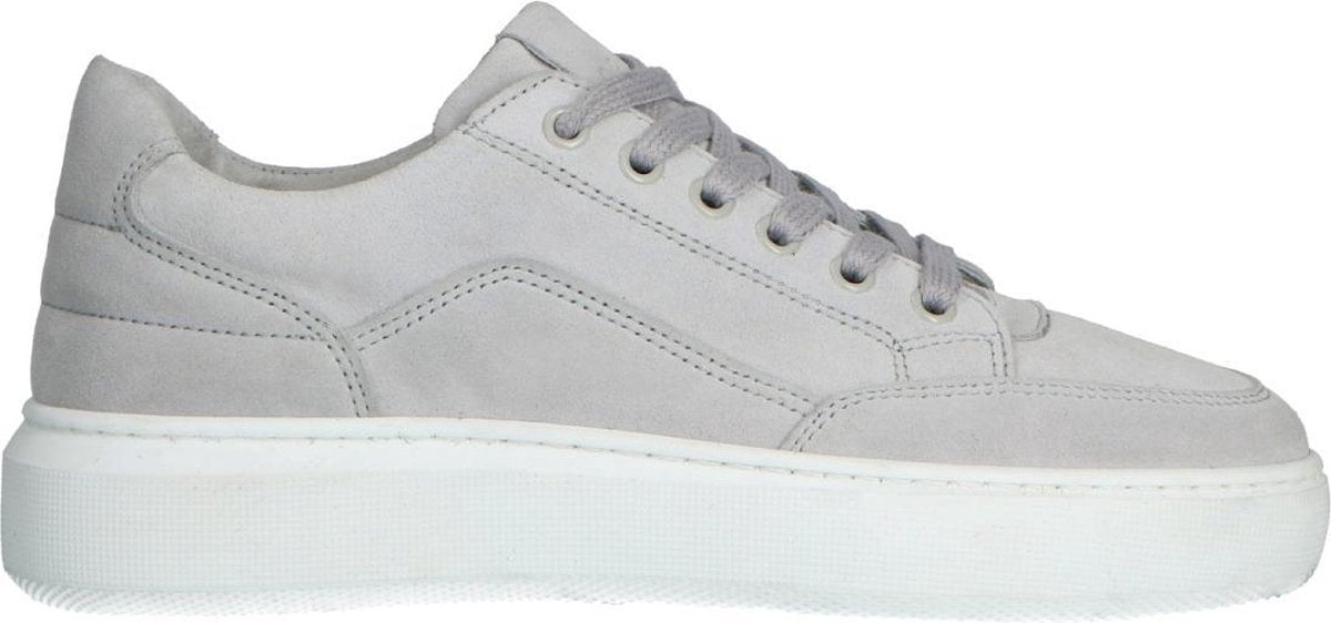 Manfield - Dames - Grijze suède sneakers - Maat 38