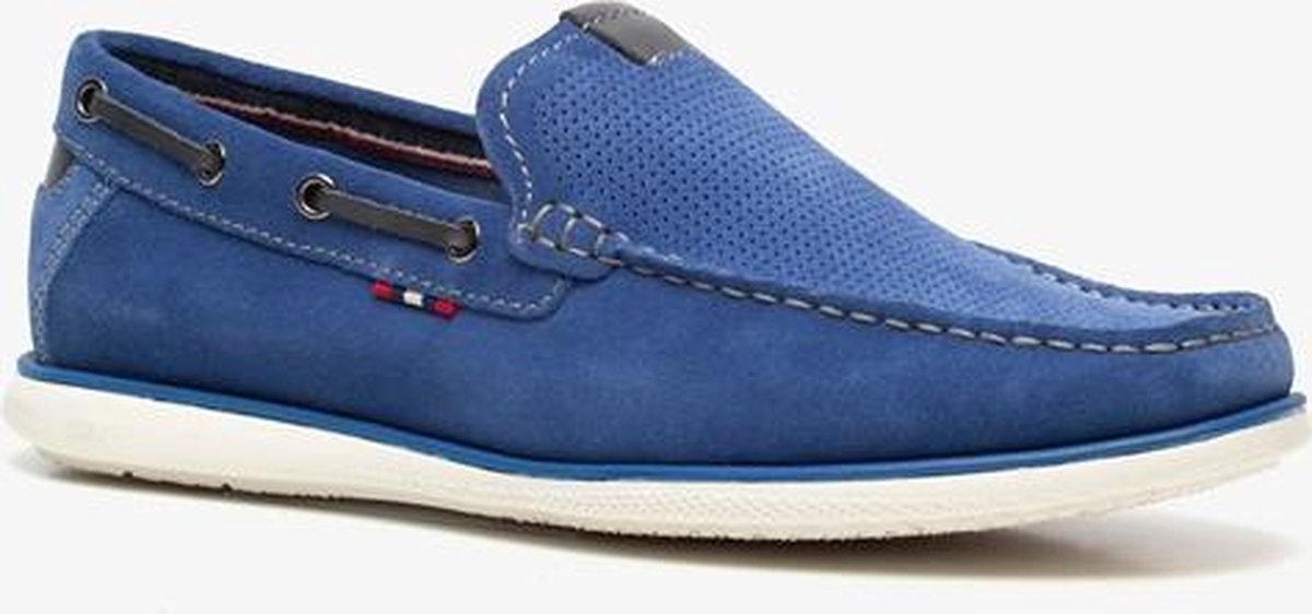 Van Beers suede heren instappers - Blauw - Maat 43