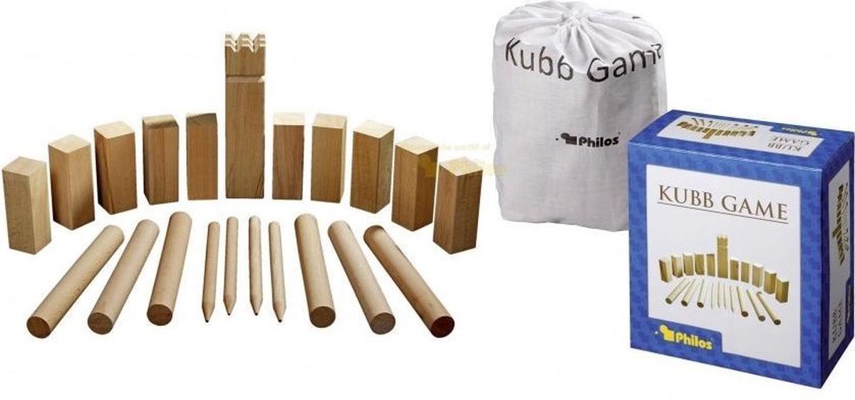 Philos Beukenhouten Kubb spel origineel
