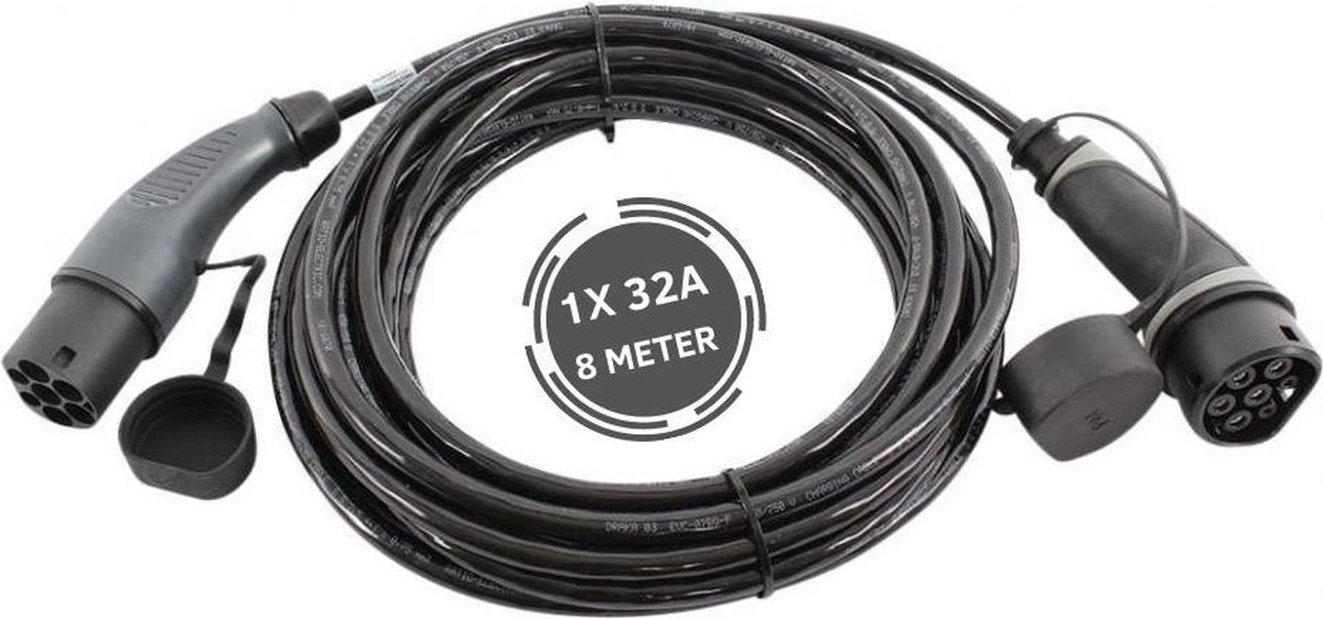 Ratio Basic Line laadkabel | type 2 naar type 2 | 7.4 kW |1x32A | 8 meter