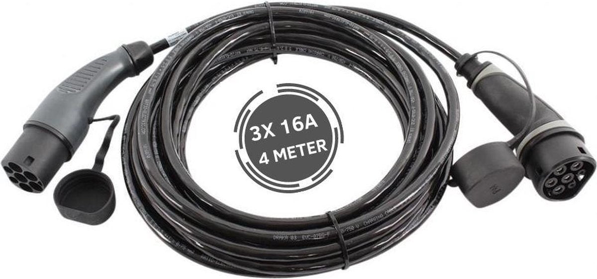 Ratio Basic Line laadkabel | type 2 naar type 2 | 11 kW | 3x16A | 4 meter