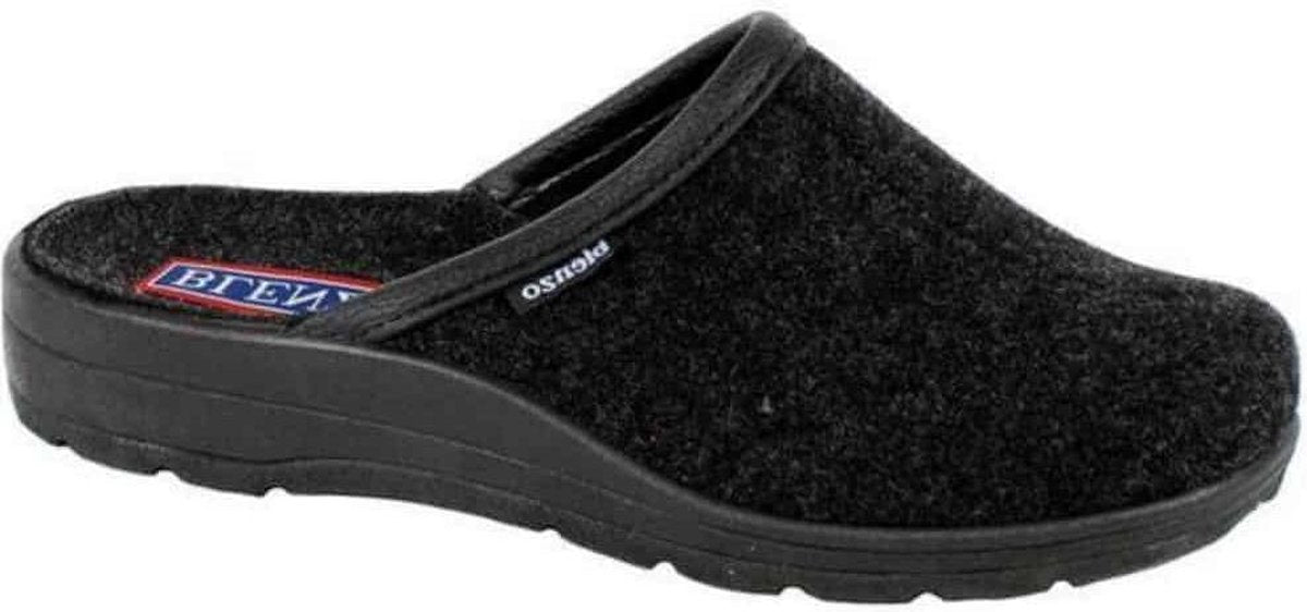 BLENZO - Sloffen Heren - Pantoffels Heren muil kortharig wol - zwart - 7828 - Maat 44