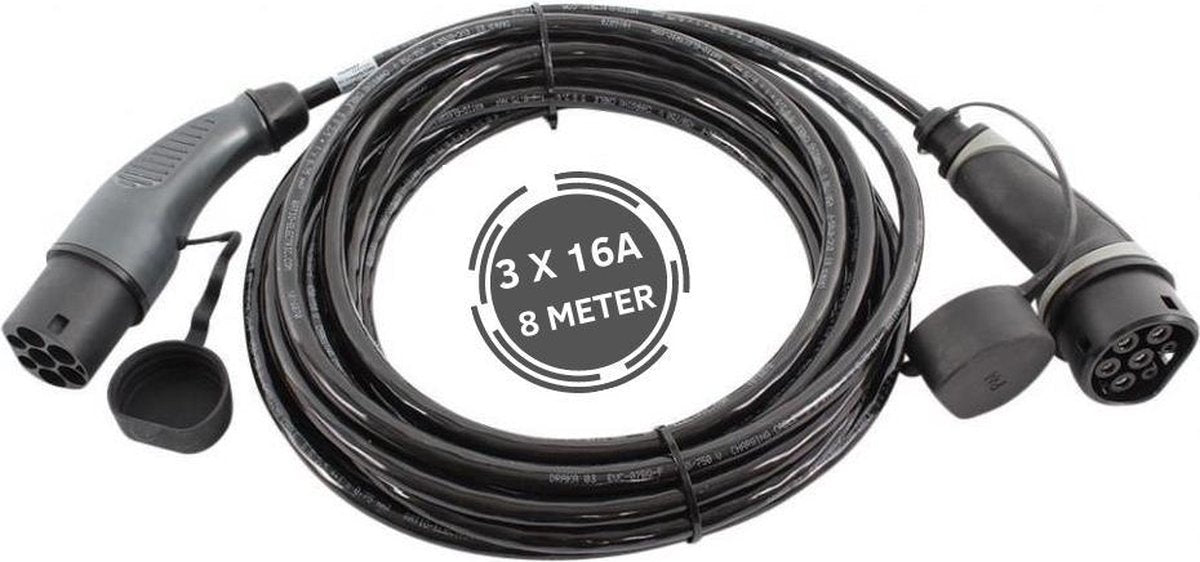 Ratio Basic Line laadkabel | type 2 naar type 2 | 11 kW | fase 3 - 16A | 8 meter