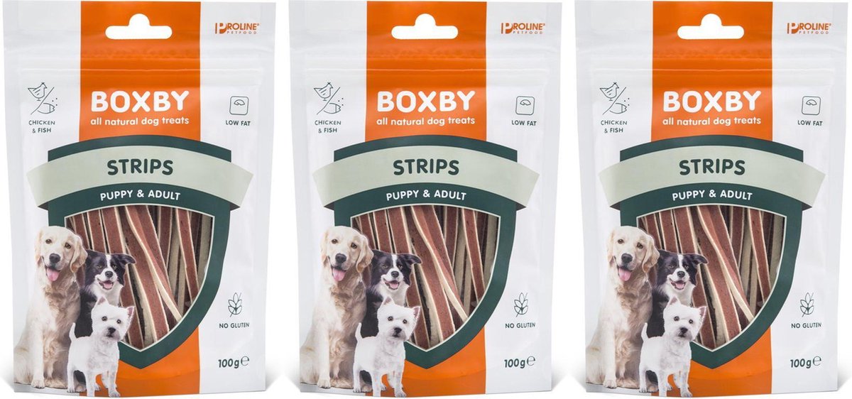 Proline Boxby Strips - Hondensnack 3 zakjes van 100gr
