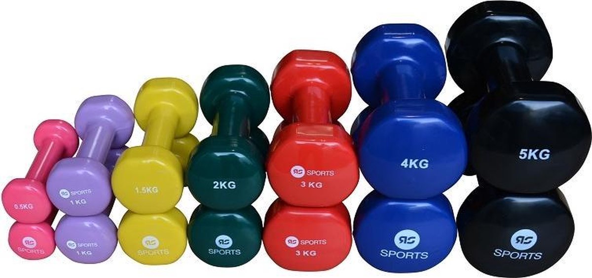 RS Sports Dumbellset - Dumbells vinyl - Set van 2 x 0