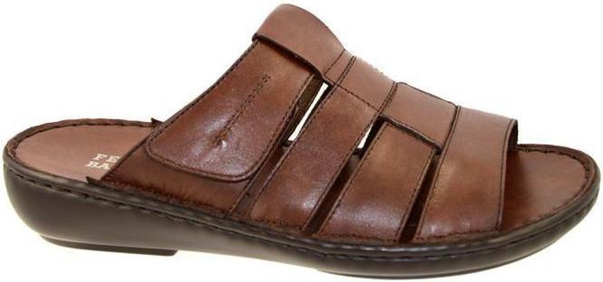 Fbaldassarri -Heren -  cognac/caramel - pantoffel/slippers - maat 39
